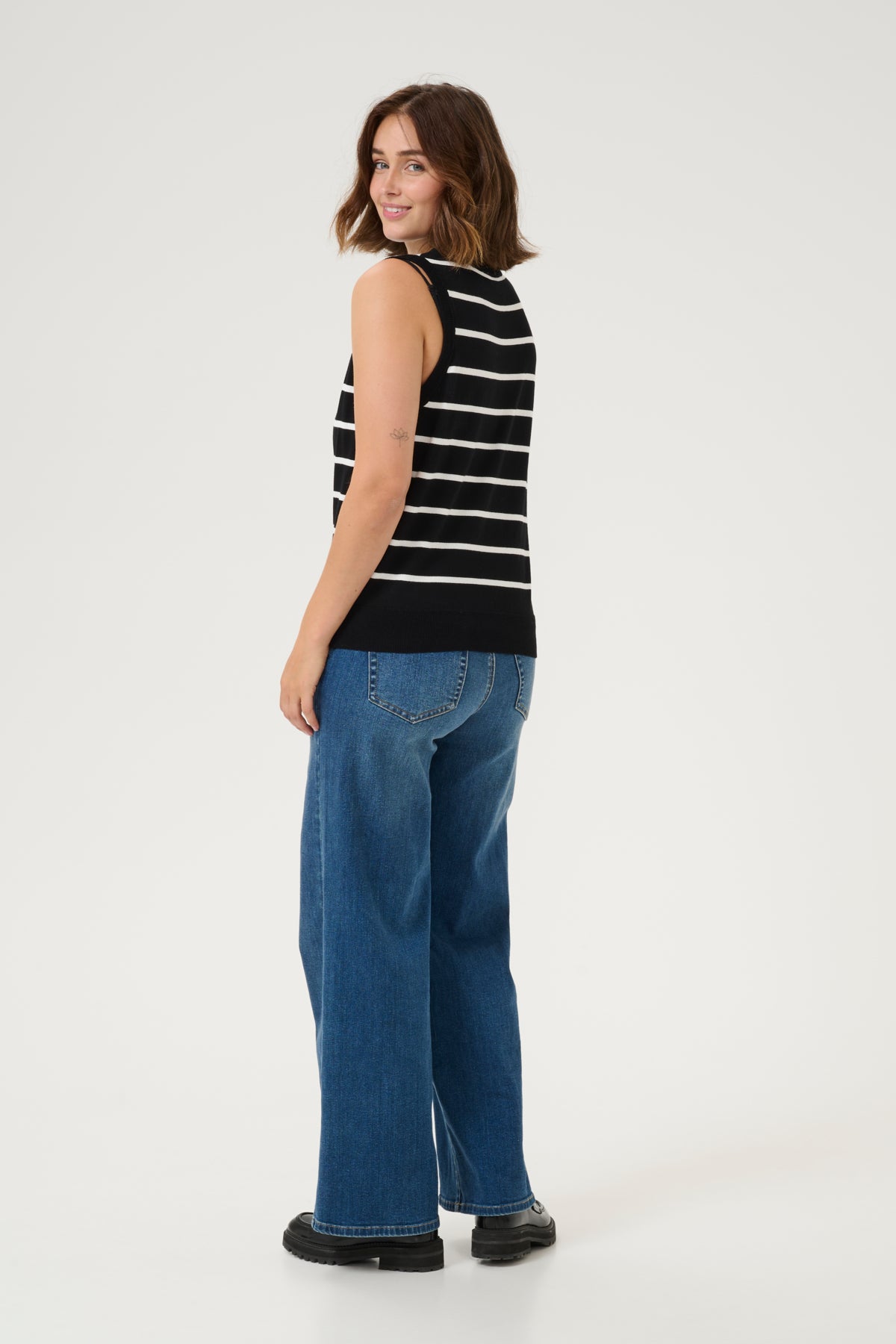 Kaffe Clothing KAlizza Striped Slipover Black/Chalk Stripe