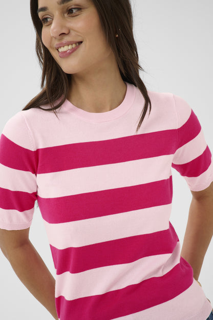 Kaffe Clothing KAlizza Striped Knit - Ballerina/Beetrot Wide Stripe