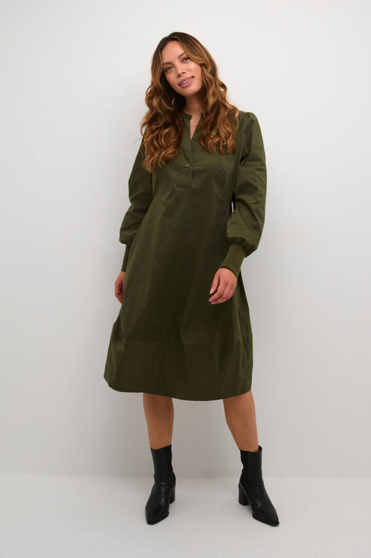 Culture CUantoinett Rib Dress Burnt Olive