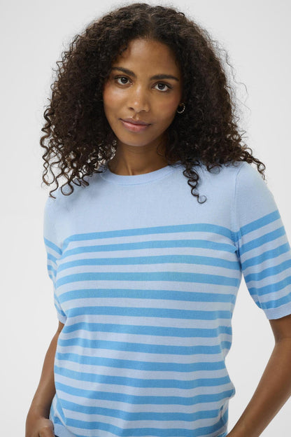 Kaffe Clothing KAlizza Striped Knit P. Blue W. Blue Wide Stripe