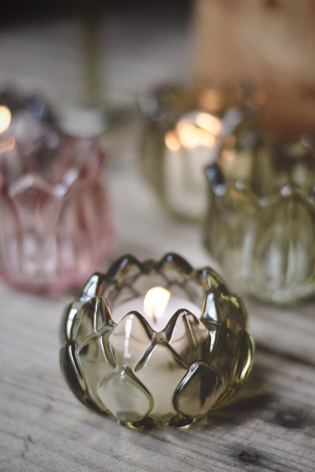 Trend Design Lysglass artisjokk 8×5 cm grønn