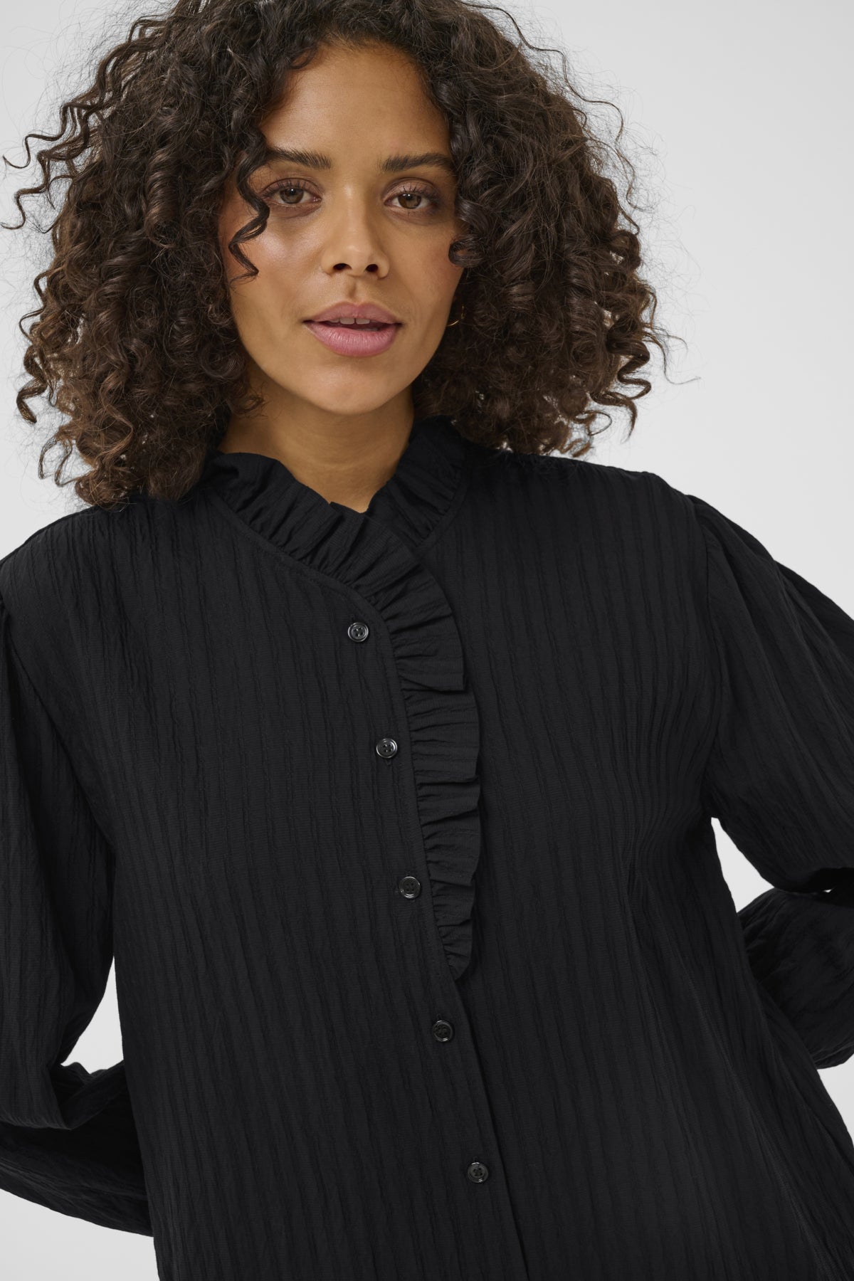 Kaffe Clothing KAsuma Frill Dress Black Deep