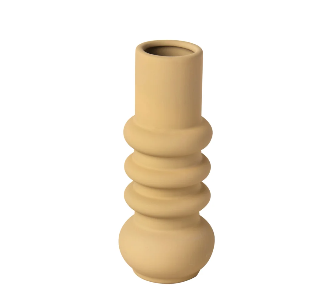 Soft Touch Keramik Vase Oker