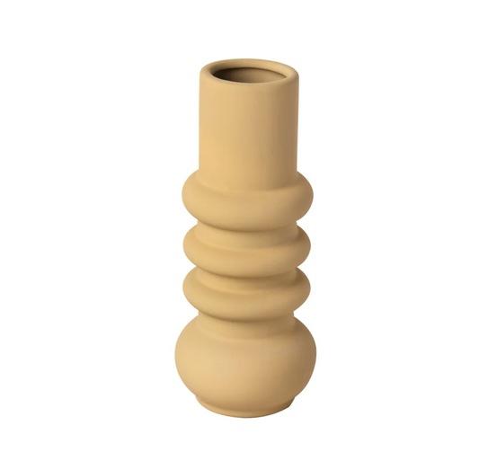 Soft Touch Keramik Vase Oker