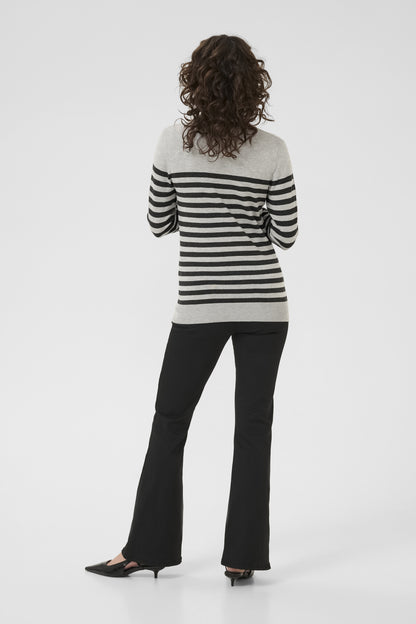 Kaffe Clothing KAlizza Striped Roll Neck LGM/DGM Half Stripe