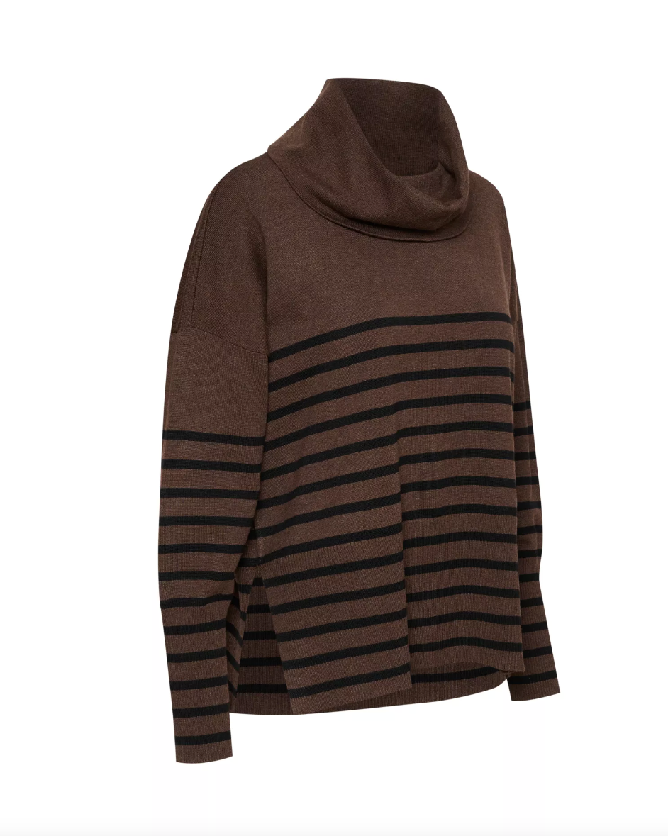 Saint Tropez Grilasz Cowlneck Pullover Dark Oak Melange