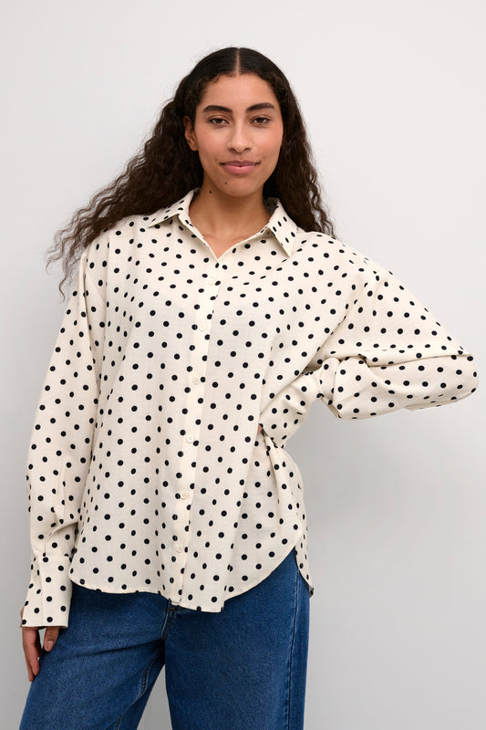 Kaffe Clothing KAoscarna Shirt Chalk/Black Dots