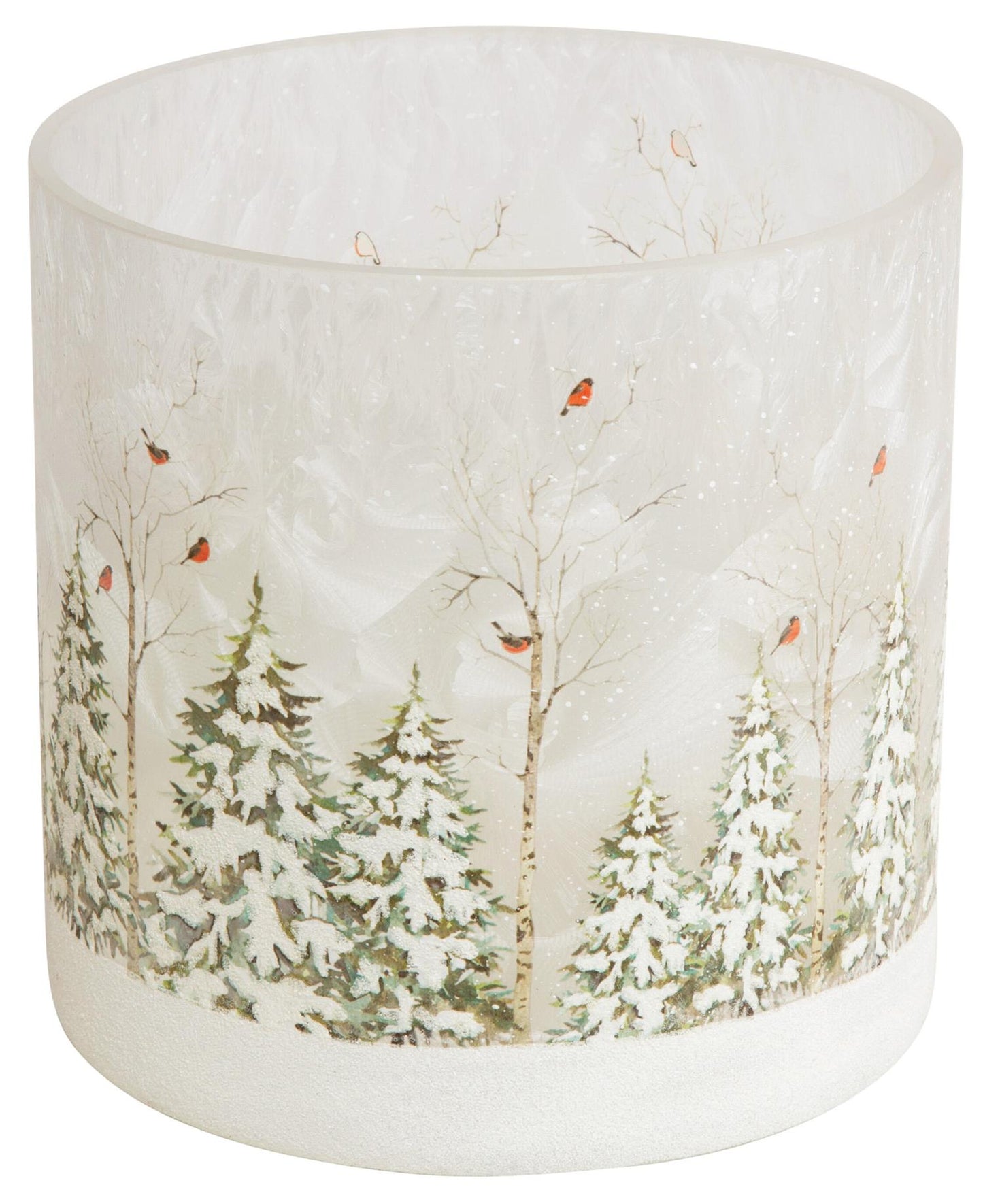 Lysglass Frostet Skog M/Dompapp 15x15cm