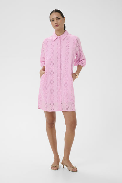 Kaffe Clothing KAdona Shirt Dress Pink Frosting