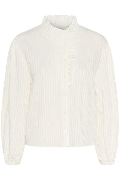 Kaffe Clothing KAsuma Frill Shirt Chalk