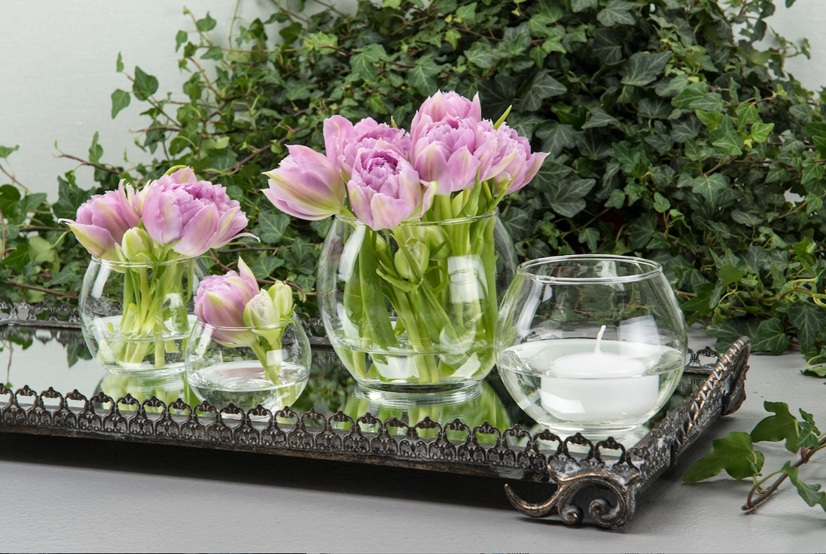 Lysholder/vase Rund stor