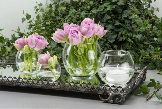 Lysholder/vase Rund stor