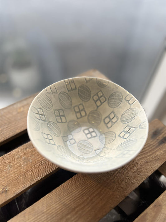 Wonki Ware Rund Skål Gråblå