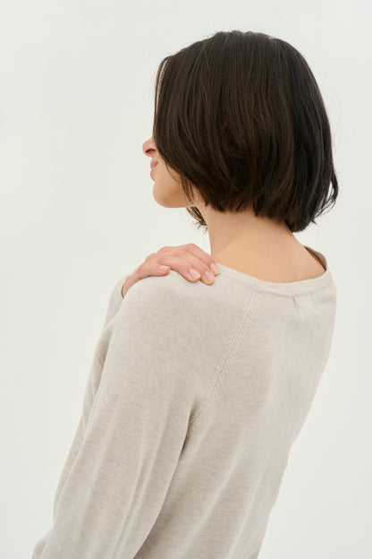 Culture CUannemarie Solid Jumper Warm Sand Melange