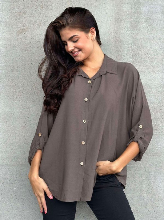 Pepper Onesize Viskosebluse Brun