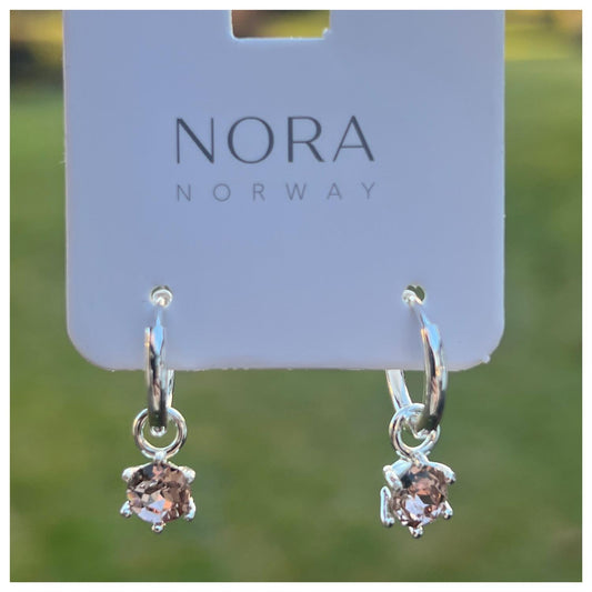 Nora Norway Kelly Drop Ear Silver Taupe