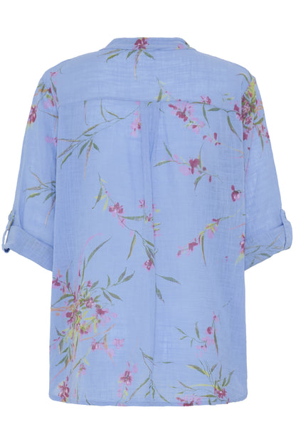 Sorbet SBalexa – Himmelblå bluse med blomsterprint