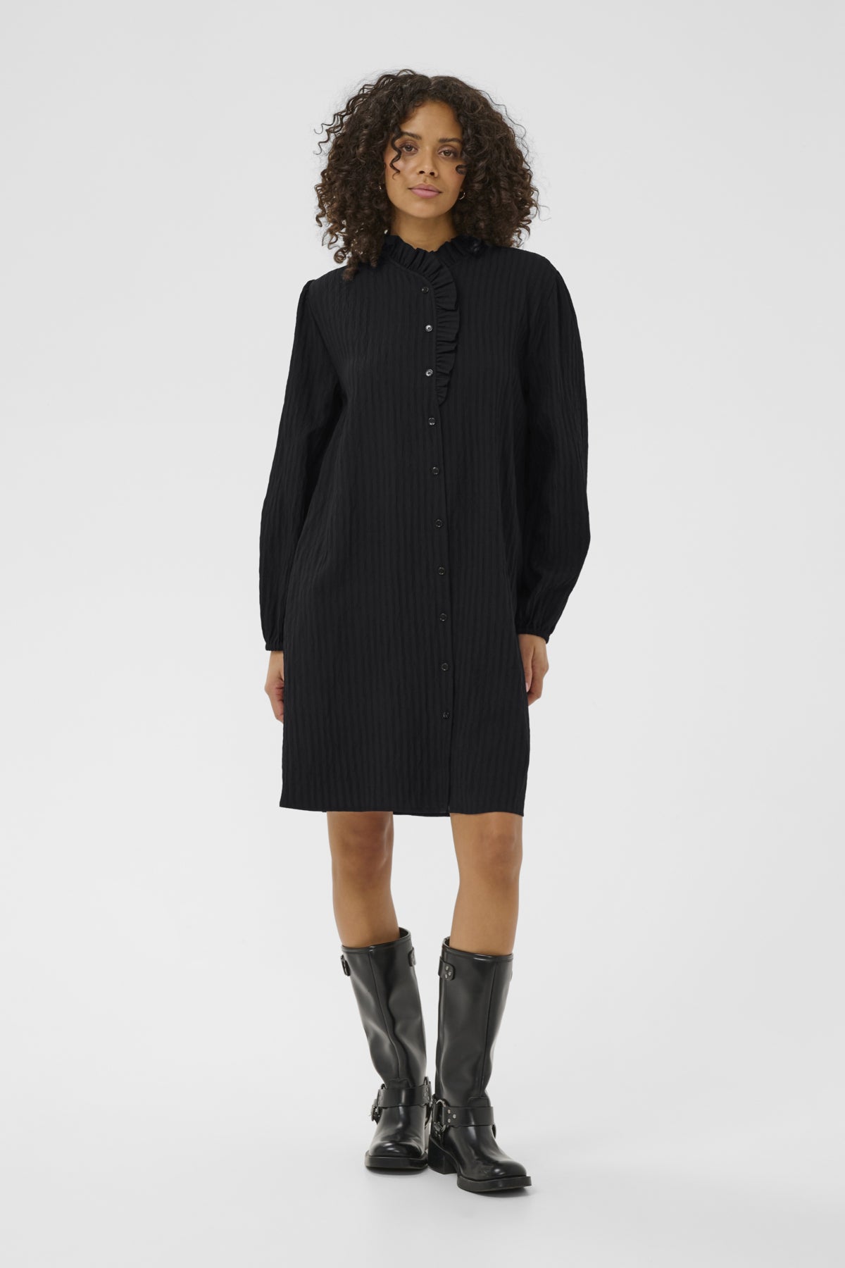 Kaffe Clothing KAsuma Frill Dress Black Deep