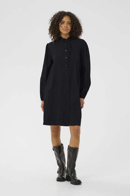 Kaffe Clothing KAsuma Frill Dress Black Deep