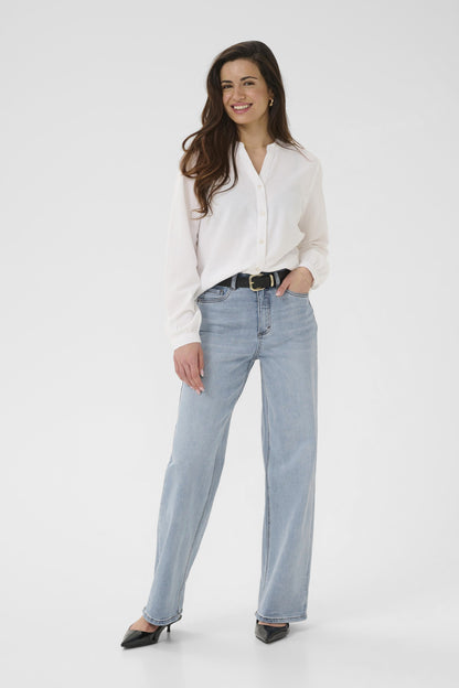 Kaffe Clothing KAmeadow HW Reg Fit Jeans Light Blue Wash 32 tommer