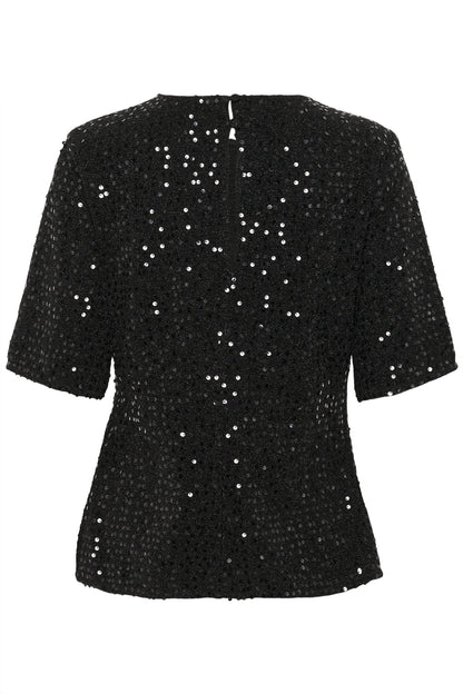 Culture CUtamera Sequin Blouse Black