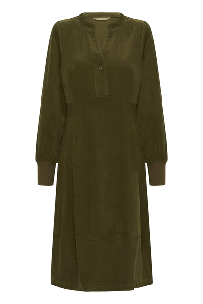 Culture CUrhaena LS Dress Burnt Olive Green