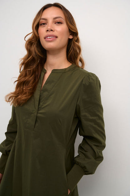 Culture CUantoinett Rib Dress Burnt Olive