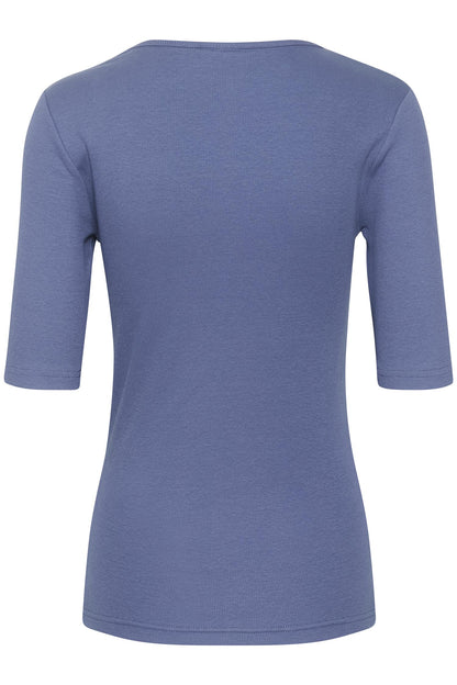 Kaffe Clothing KAcarna Rib T-Shirt Blue Indigo