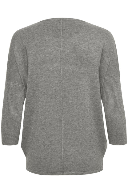 Saint Tropez MilaSZ R-Neck Pullover Mist Grey Melange