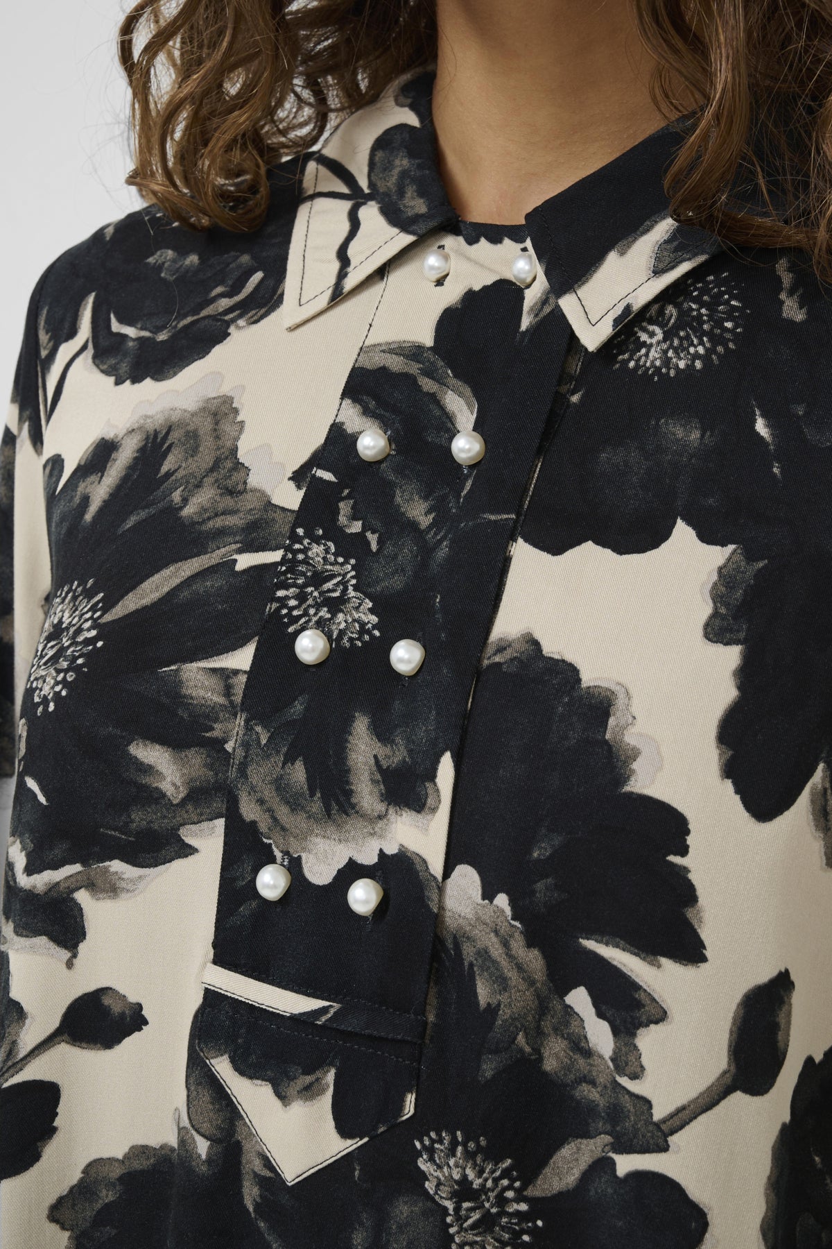 Culture CUrechel Elitha Short Dress Black/Offwhite Flower