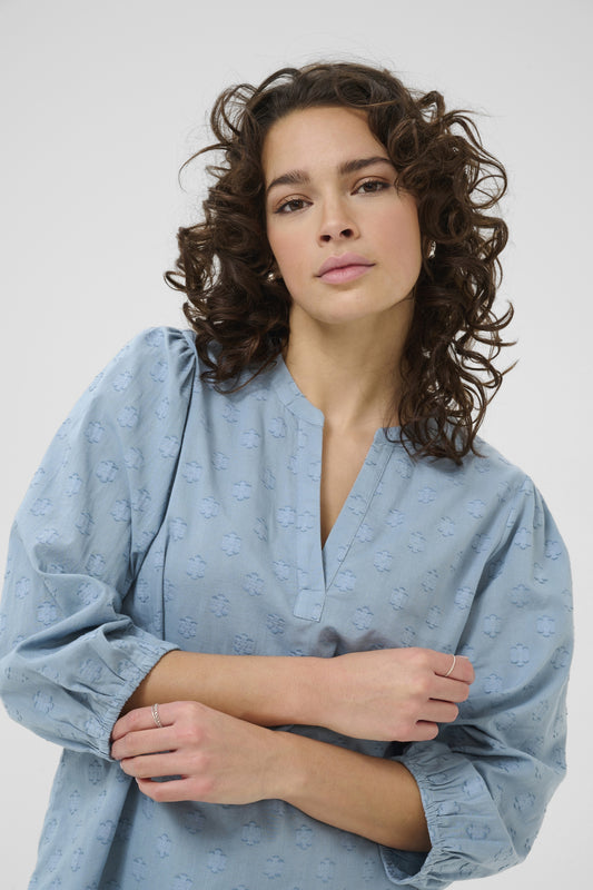 Kaffe Clothing KAenya Blouse 3/4 sleeve Windward Blue