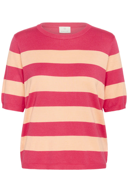 Kaffe Clothing KAlizza Striped Knit Rasberry/Peach Wide Stripes