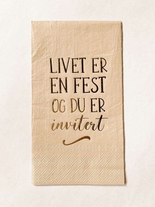 Serviett buffet “livet er en fest”