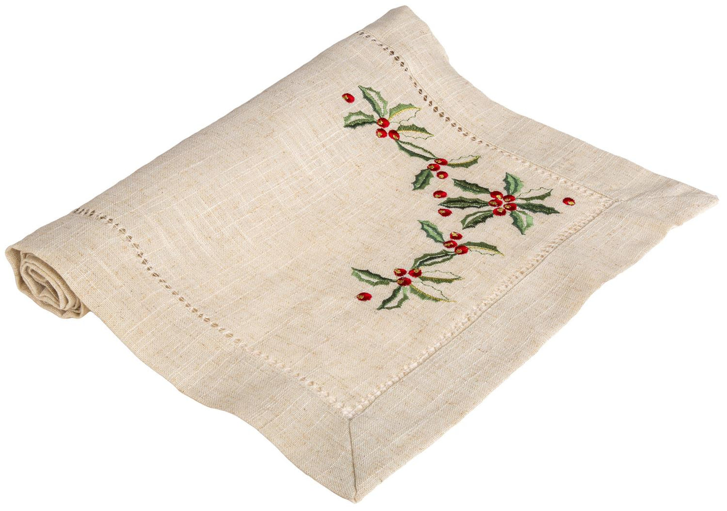 Løper Lin Brodert M/Kristorn 40x140cm