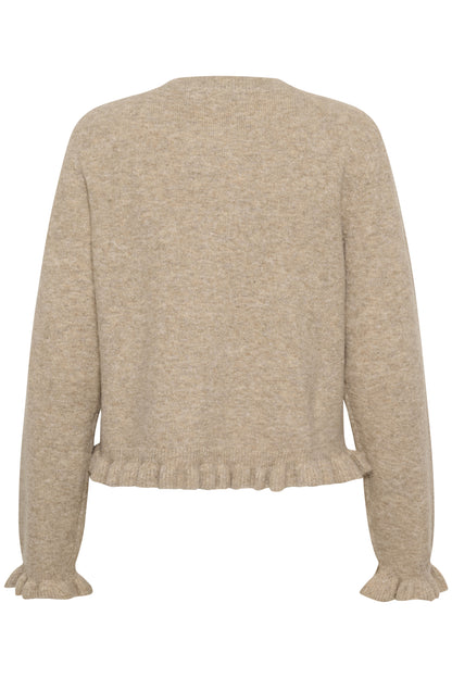 Culture CUjulietta Frill Cardigan Dune Melange