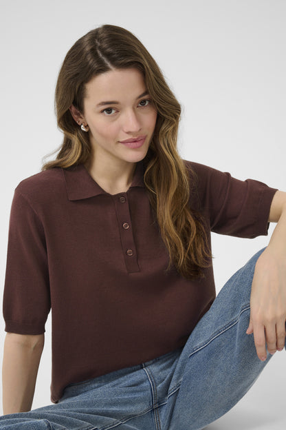Kaffe Clothing KAlizza Basic Polo Pullover Fudge