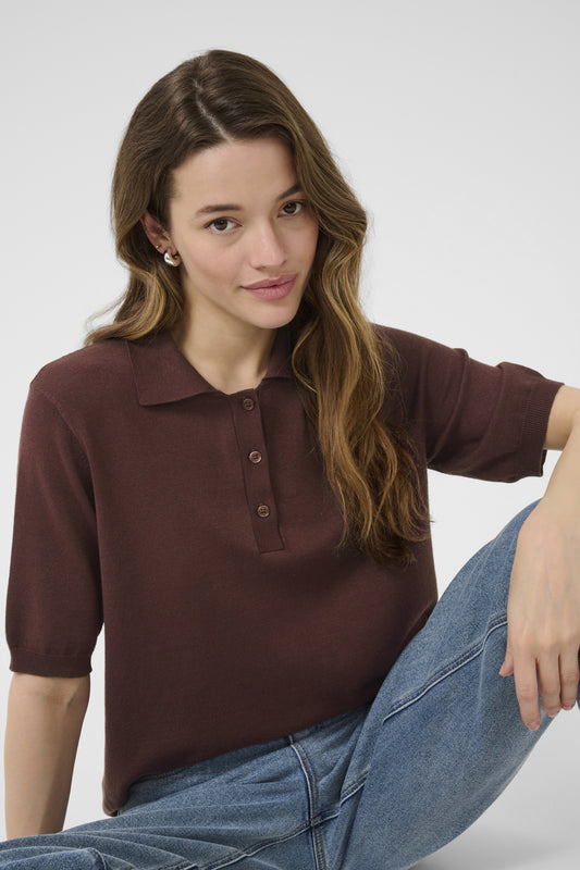 Kaffe Clothing KAlizza Basic Polo Pullover Fudge