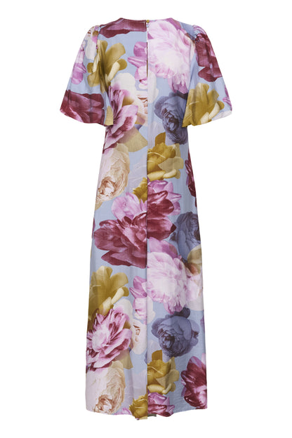 Culture CUmagna Greece Long Dress Blue/Pink/Yellow Flower