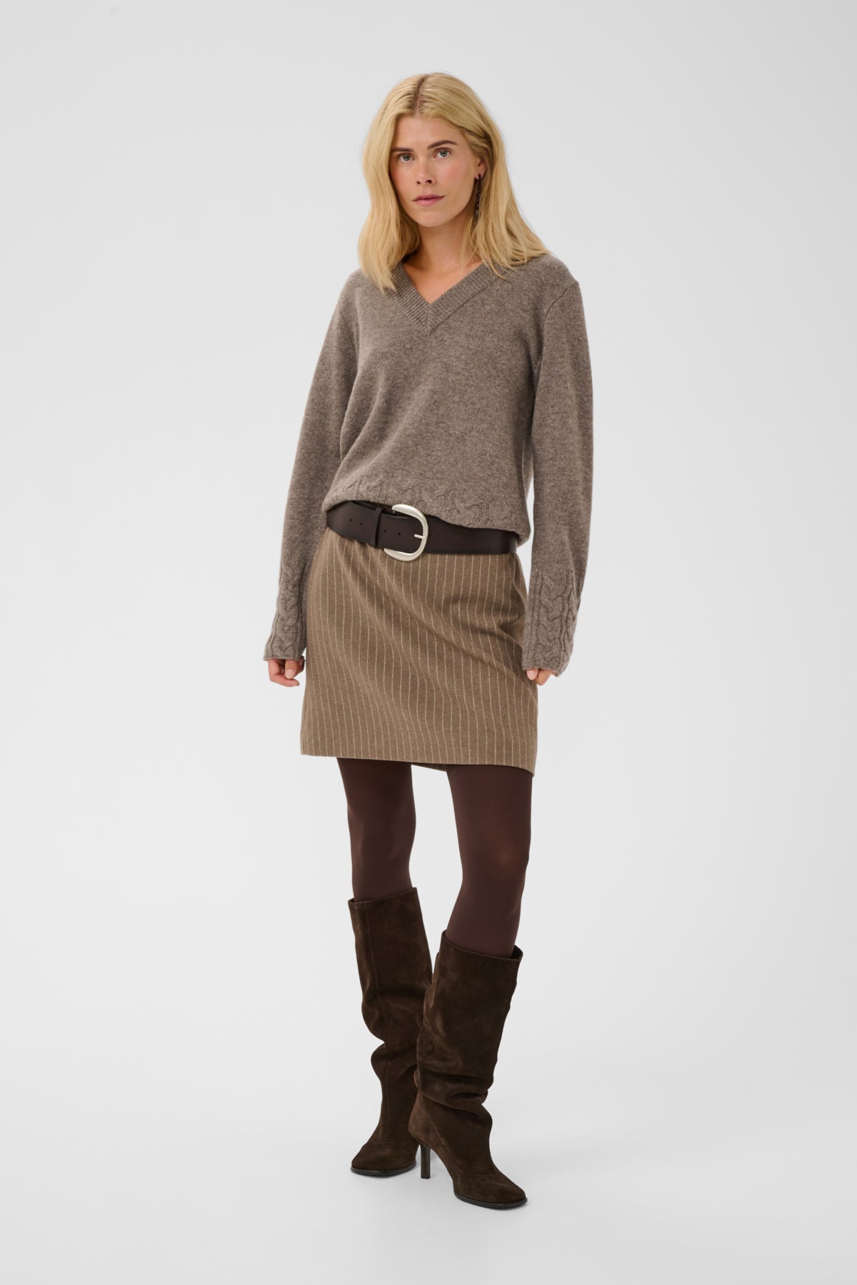 Culture CUmonia Vneck Pullover Falcon Melange