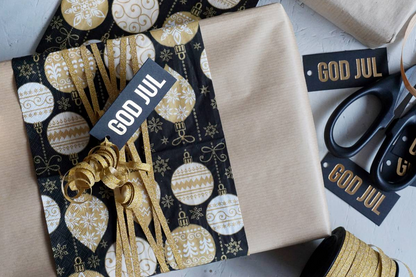 Til/fra lapper GOD JUL, gullskrift