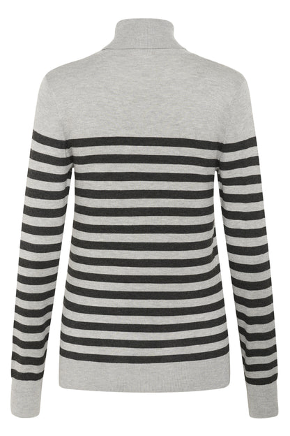 Kaffe Clothing KAlizza Striped Roll Neck LGM/DGM Half Stripe
