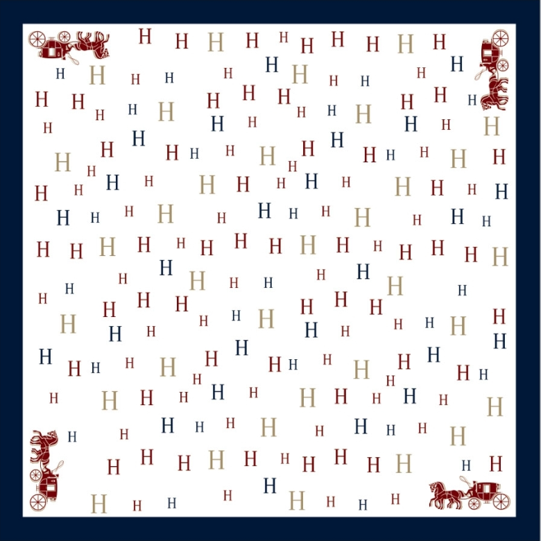 Silkeskjerf Bandanas - Marine/Burgunder "H"