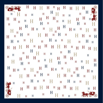 Silkeskjerf Bandanas - Marine/Burgunder "H"
