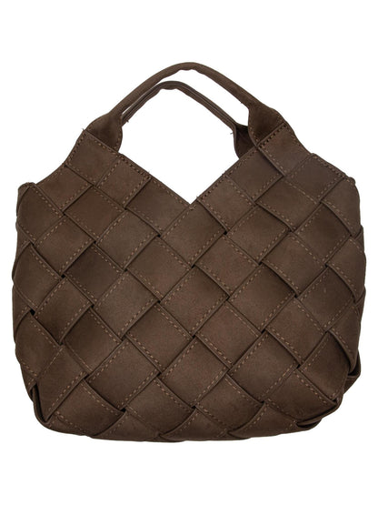 Håndveske "flettet" velvet brun