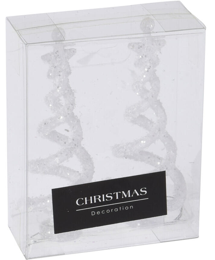 Juletre Spiral Henge/Stå Frost Hvit (2 stk i pakka)