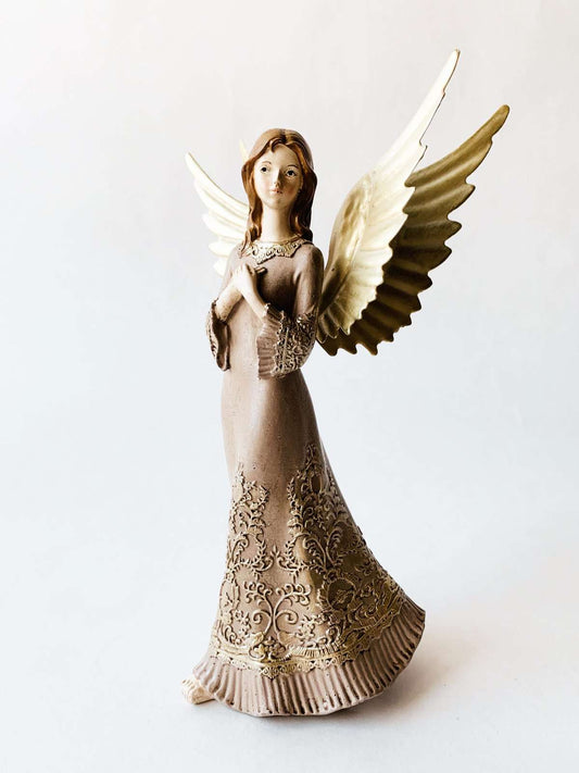 Engel M/Gullvinger H:18 Cm Foldede Hender