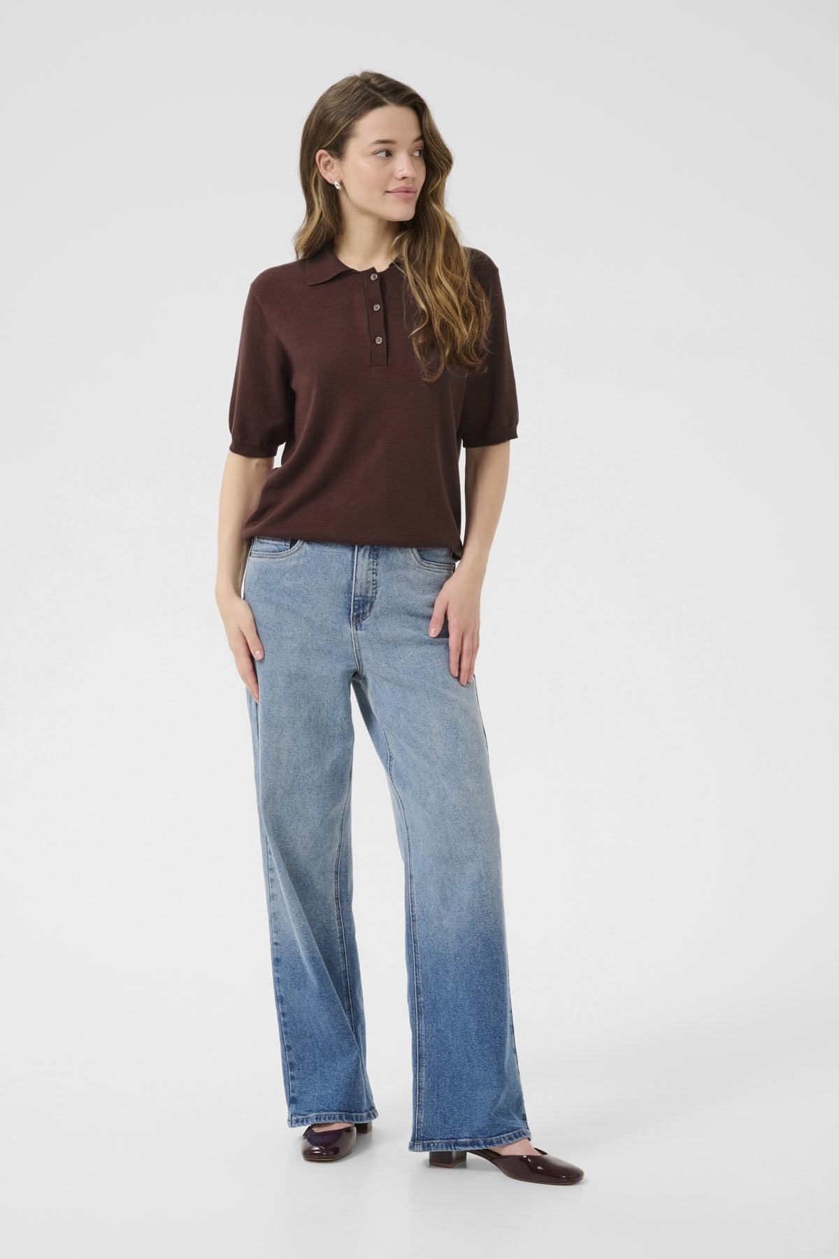 Kaffe Clothing KAlizza Basic Polo Pullover Fudge