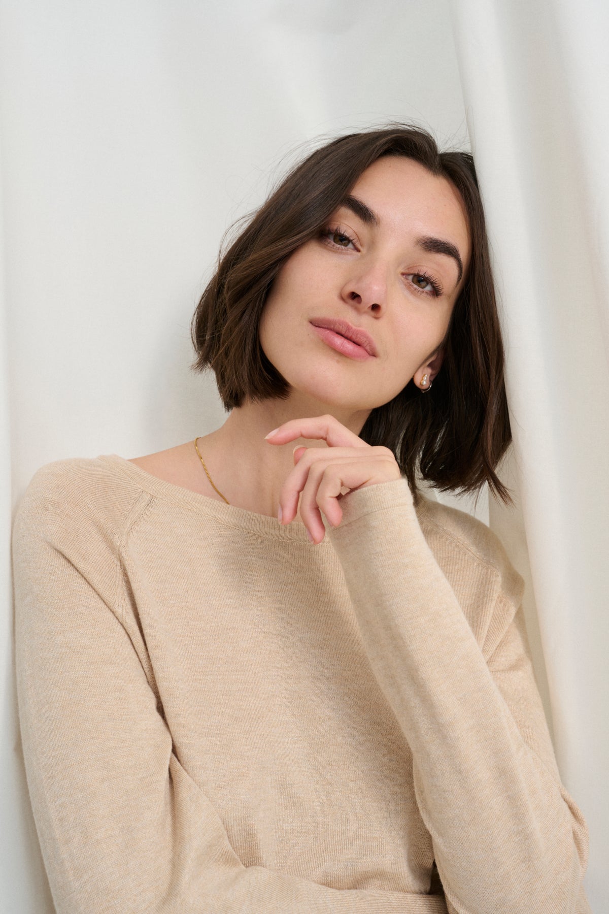 Culture CUannemarie Solid Jumper Warm Sand Melange