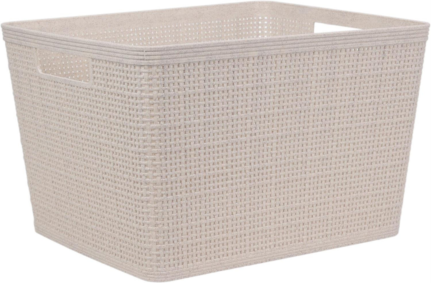 Kurv sand vevd design PP 35x29,5x22cm