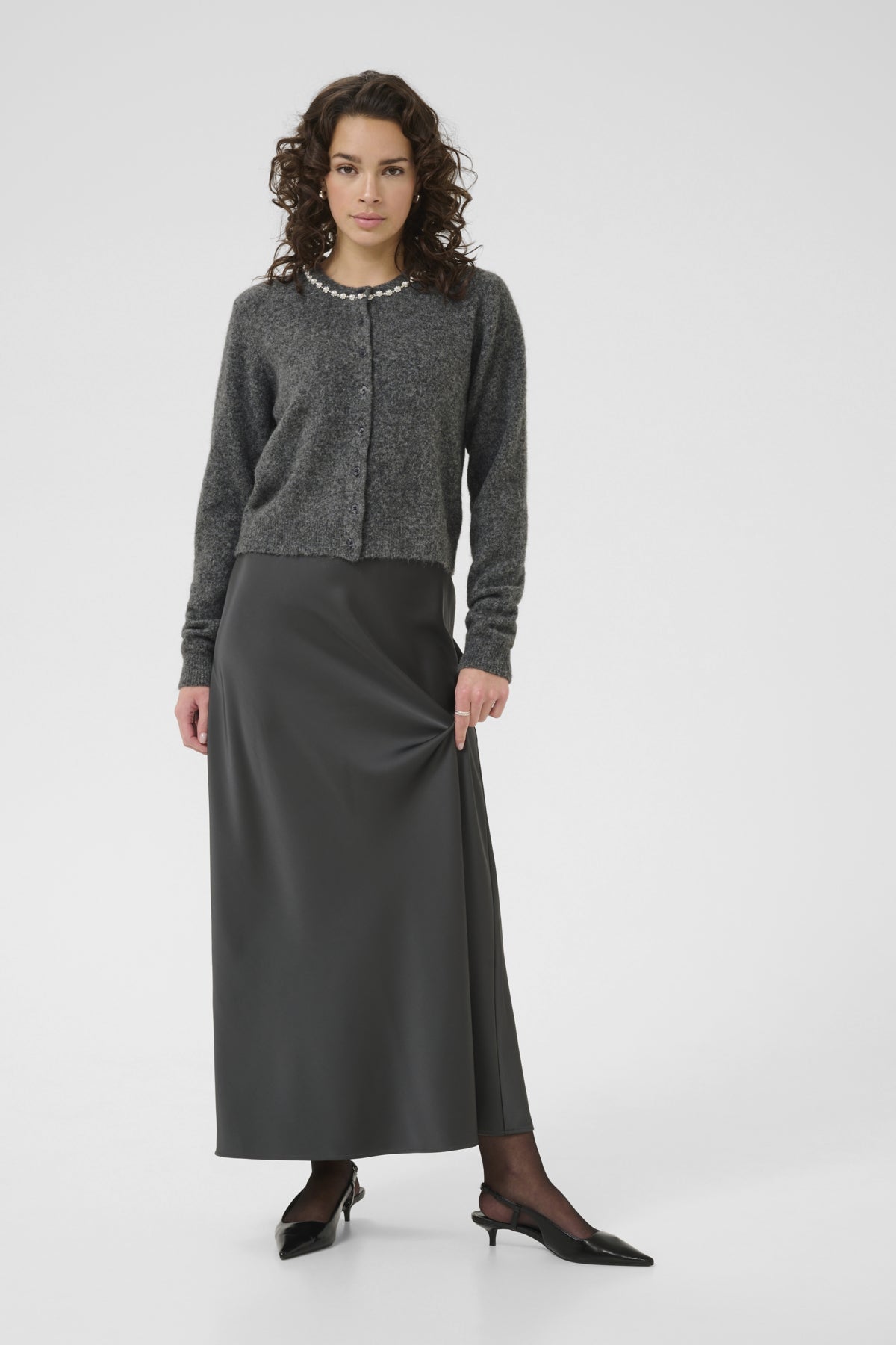 Kaffe Clothing KAroxy Cardigan Light Grey Melange